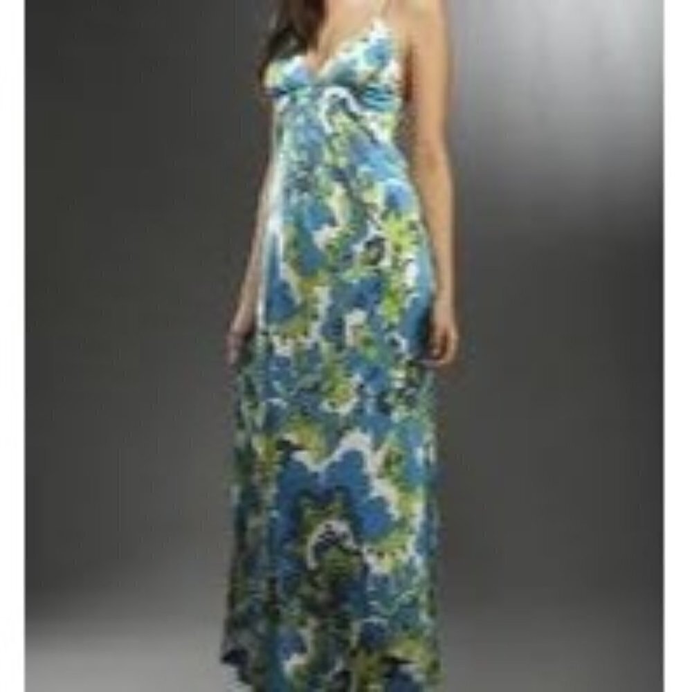 Julie Brown Women's 100% Silk Crossback Retro 60s Inspired Maxi Dress Size P/XS